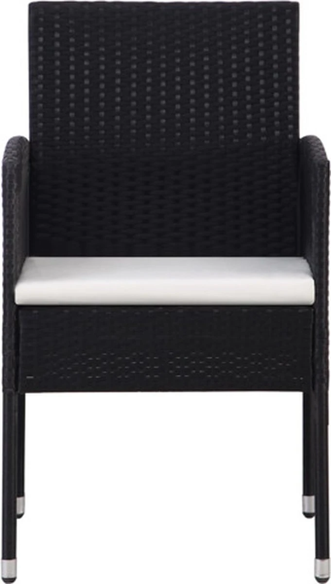 VidaXL 7-delige Tuinset Poly Rattan Zwart - Afbeelding 10