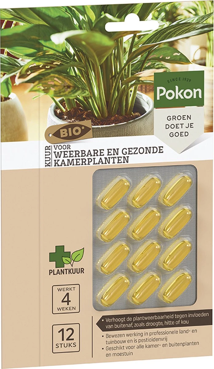 Pokon Bio Kuur Voor Weerbare En Gezonde Kamerplanten - Capsules - 12 Stuks - Geschikt Voor Alle Kamer-, Buitenplanten En Moestuin - Afbeelding 2