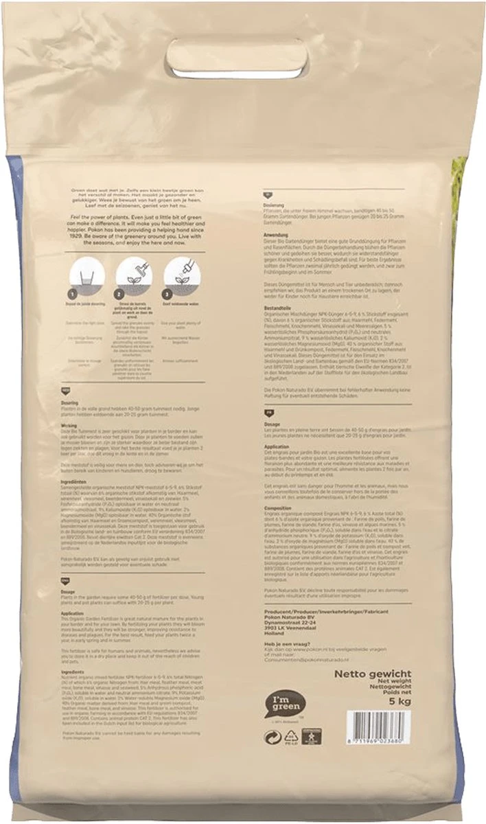 Pokon Bio Tuinmest - 5kg - Meststof (universeel) - 120 Dagen Voeding - Afbeelding 6