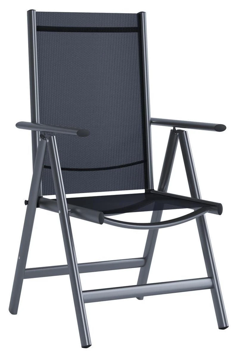 Tuinstoel Standenstoel Aluminium Antraciet 7 Standen Per 2 Stuks - Afbeelding 2