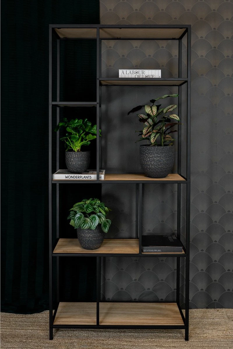 Plantenpot/Bloempot In Het Lava-look Zwart Dia 15 Cm En Hoogte 13 Cm - Voor Binnen - Afbeelding 3