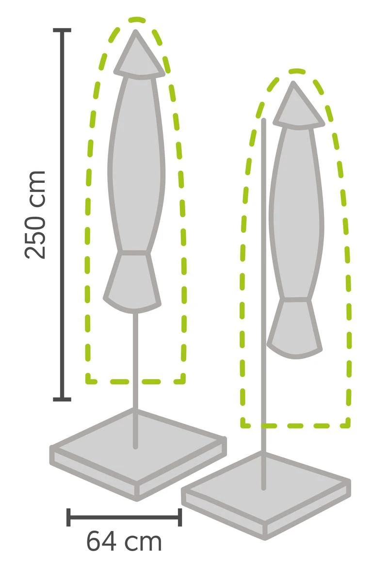 Weersbestendige Parasolhoes - Max. 4 X 4 M - Grijs / Antraciet - Zweefparasol - Afbeelding 8