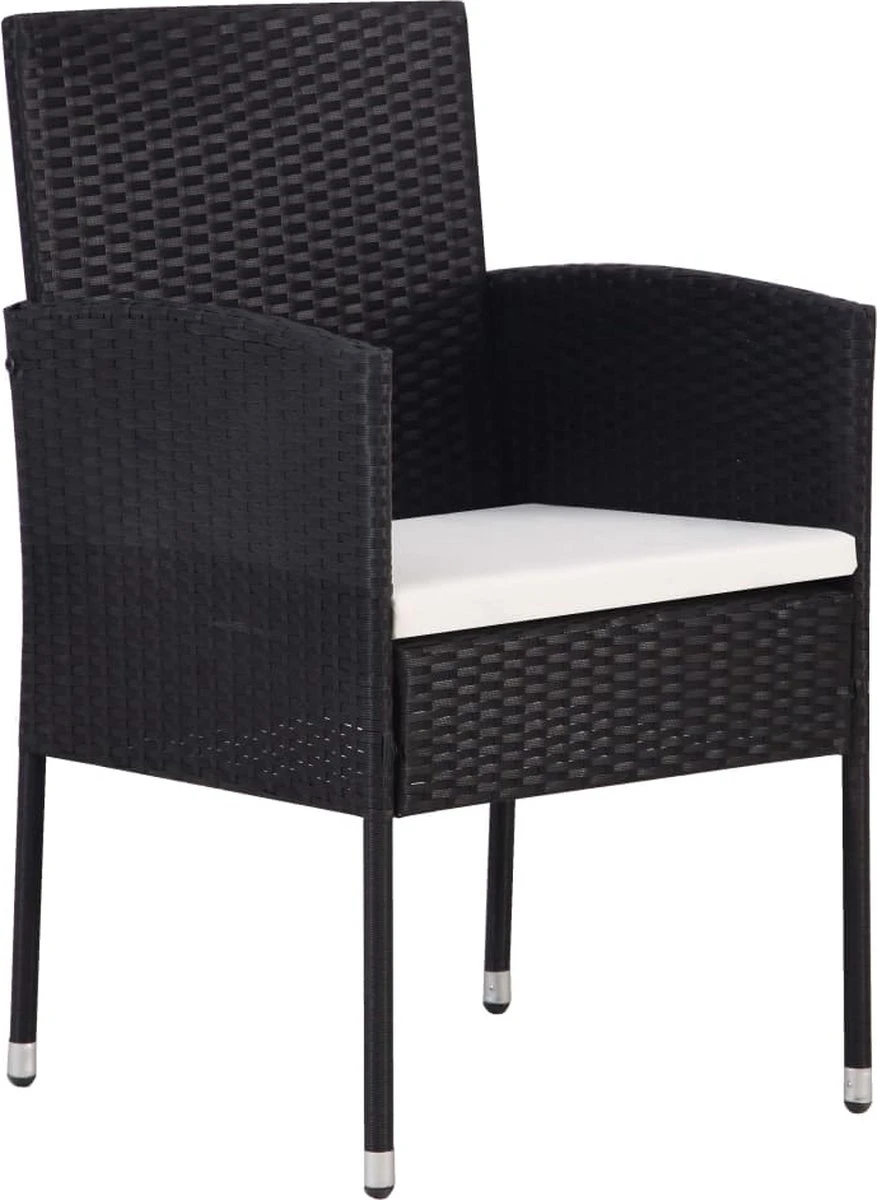 VidaXL 7-delige Tuinset Poly Rattan Zwart - Afbeelding 4