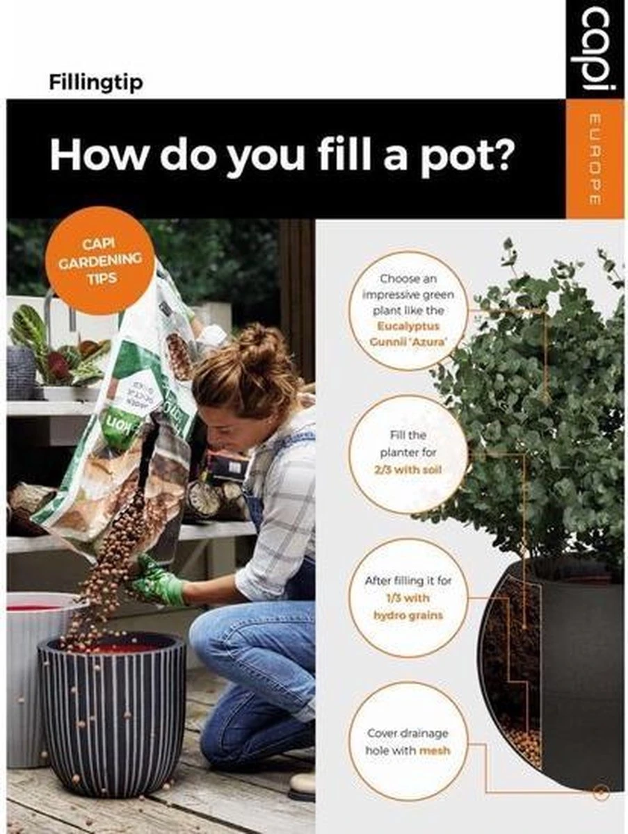 Capi Europe - Bloempot Bol Rib NL - 35x34 - Zwart - Voor Binnen En Buiten - KBLR932 - Afbeelding 13