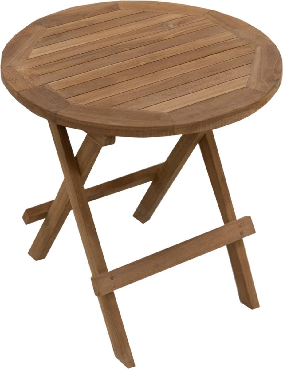 Picknicktafel Rond - Bijzettafel Voor Buiten - - Inklapbare Picknicktafel - Kleine Klaptafel Met Handvat - 50cm