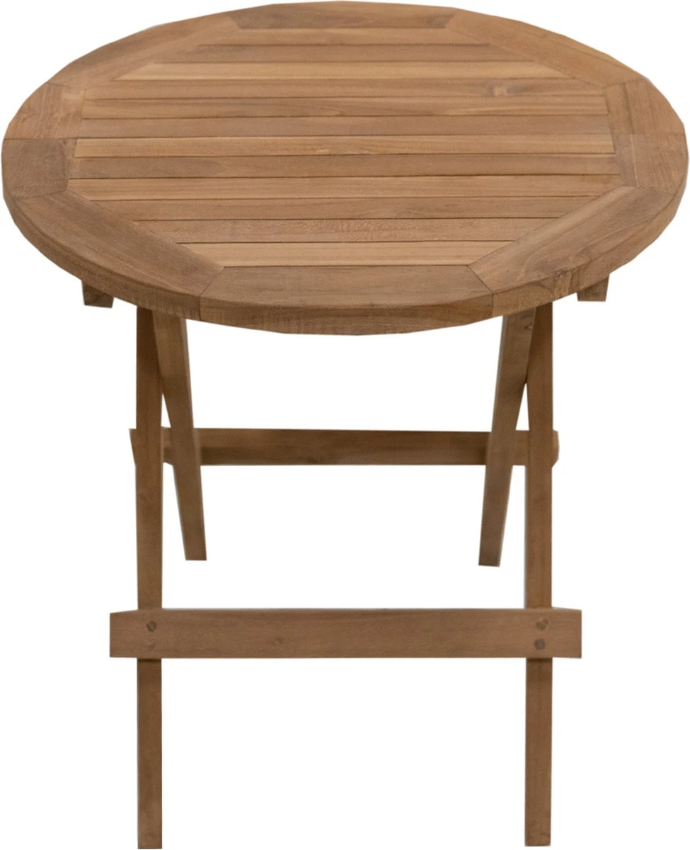 Picknicktafel Rond - Bijzettafel Voor Buiten - - Inklapbare Picknicktafel - Kleine Klaptafel Met Handvat - 50cm - Afbeelding 2