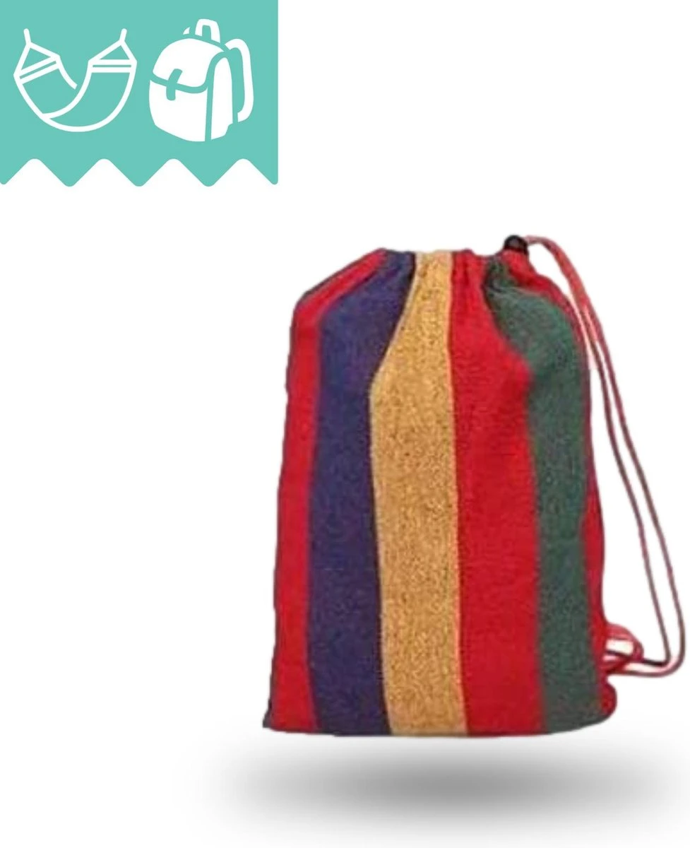 Dubbele Hangmat Rood - 1 Of 2 Persoons - Lig Oppervlak 190x150cm - Lengte 260cm - Afbeelding 7