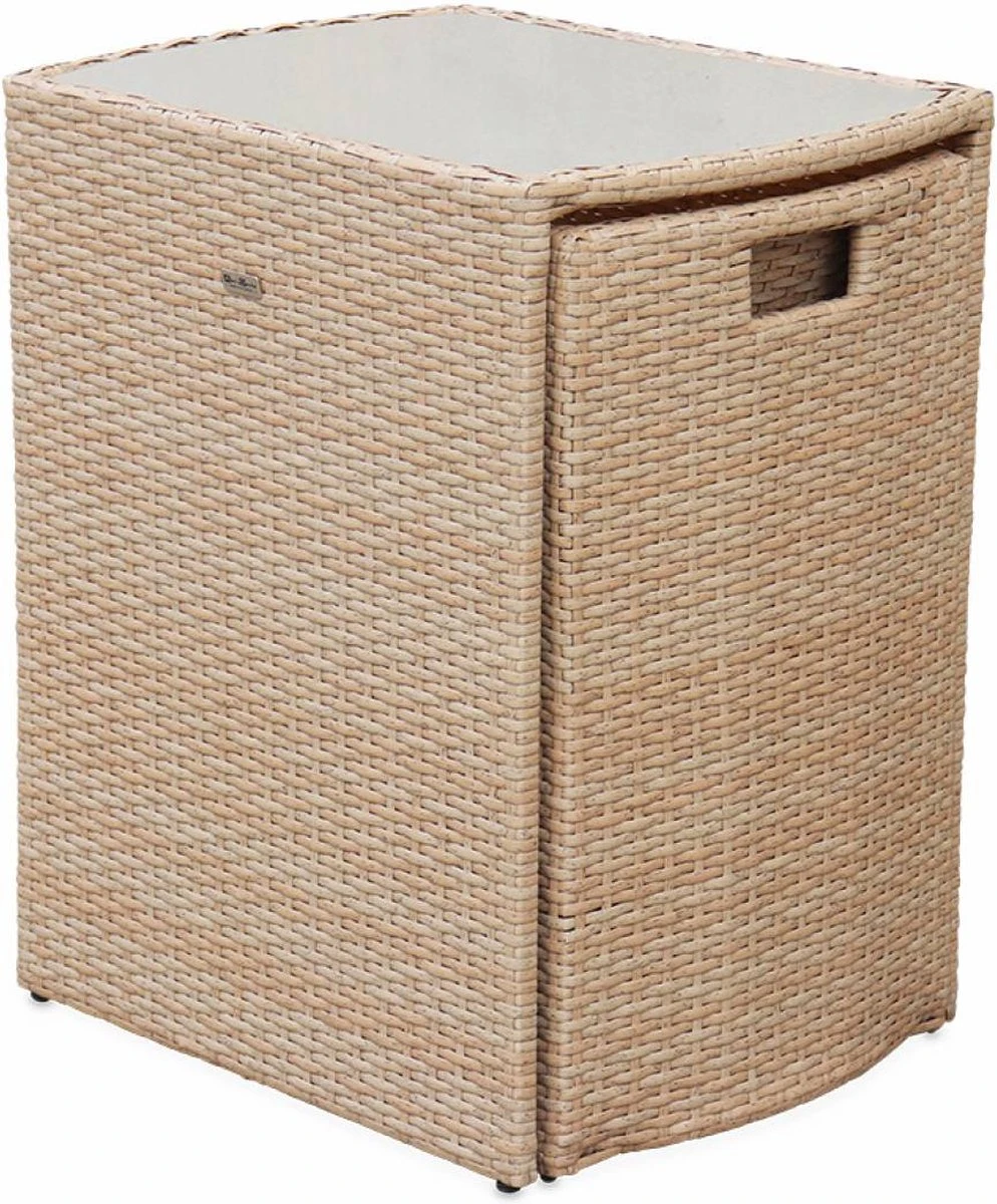 Alice's Garden Balkonset Doppio - 2 Stoelen - Inschuifbaar - Wicker - Beige - Afbeelding 3