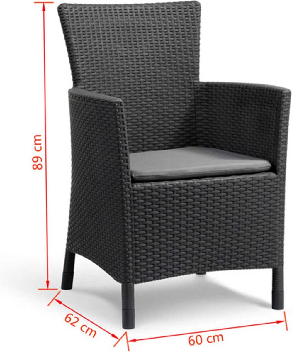 Allibert Iowa Tuinstoel - 60x62x89cm – Grafiet - Afbeelding 13